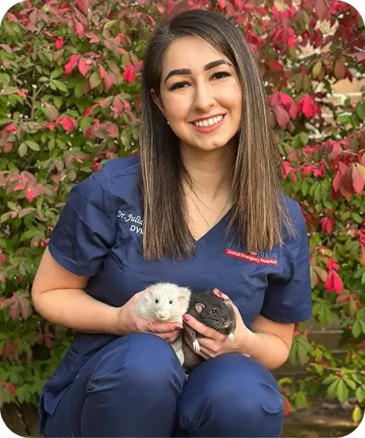Dr. Moore with a pet